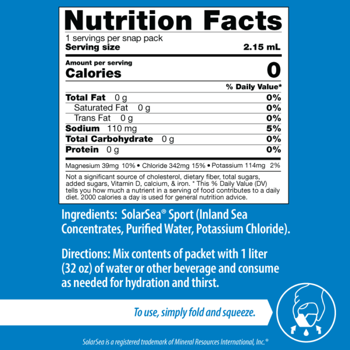 elete snap packs nutritional facts